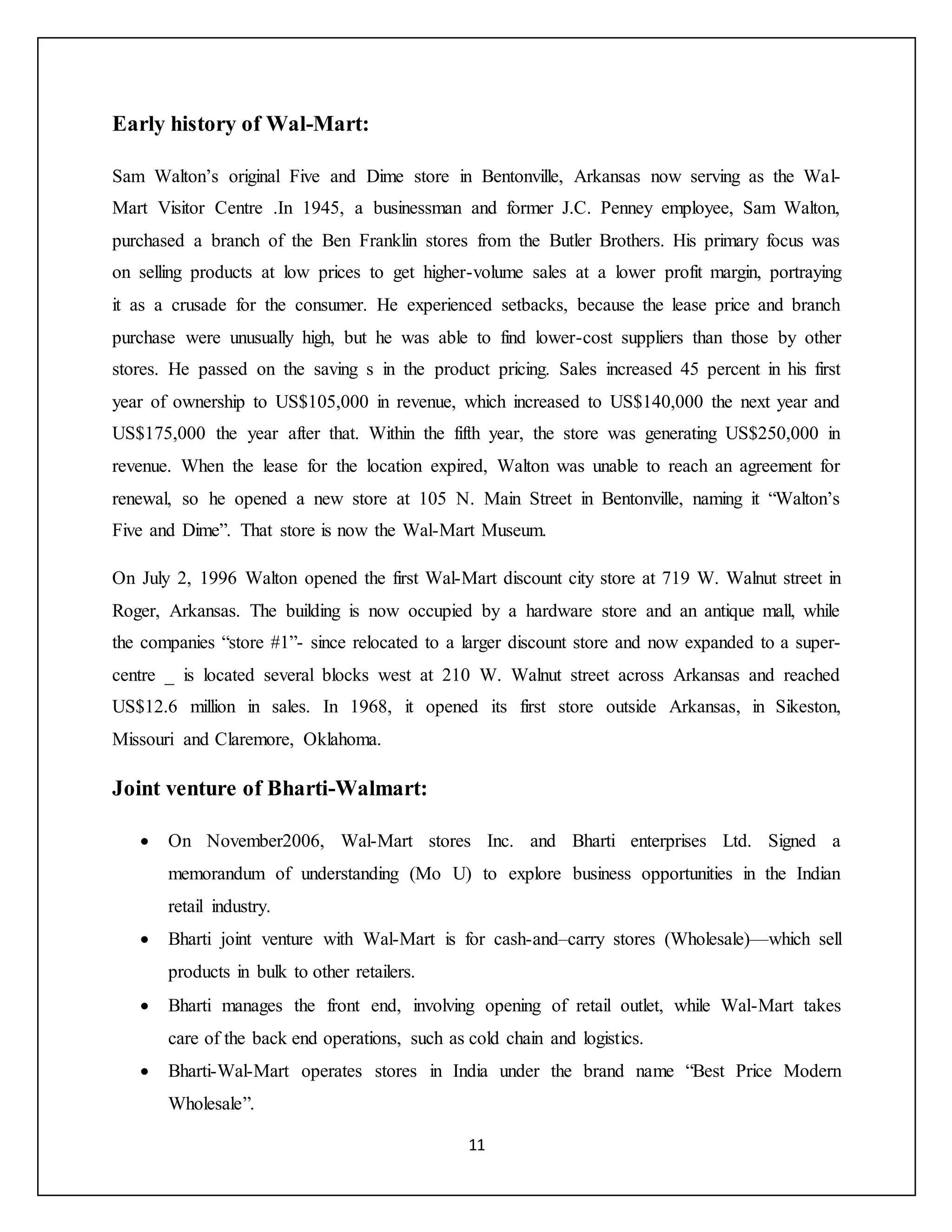 Impact Of Wal-Mart On Indian Retail Industry | DOCX