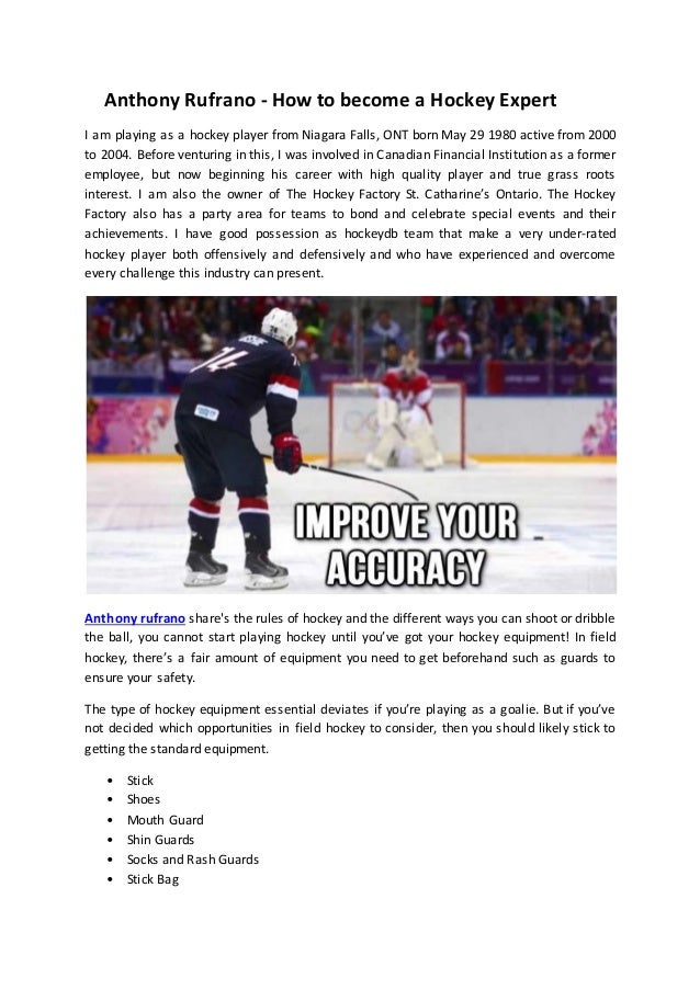 Anthony rufrano- How to become a Hockey 