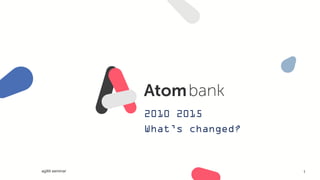 2010 2015
What’s changed?
agiliti seminar 1
 
