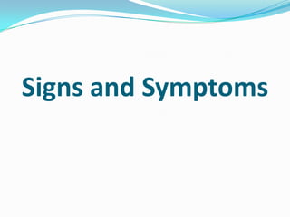 Signs and Symptoms

 