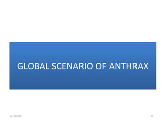 GLOBAL SCENARIO OF ANTHRAX
5/26/2020 30
 
