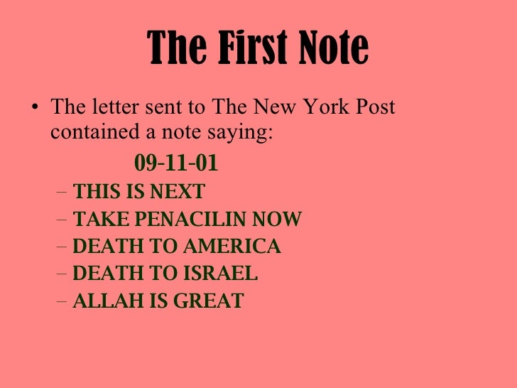 anthrax attacks anthrax letter