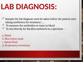 Anthrax disease and its preventionpptxxx | PPTX