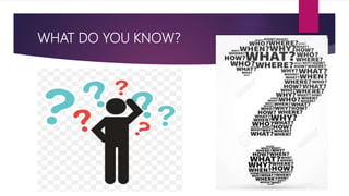 WHAT DO YOU KNOW?
 