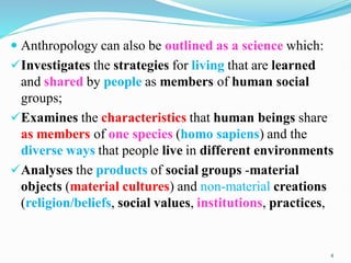 ANTHROPLOGY NEW 1.pdf chapter 1 introduction to antropology | PDF