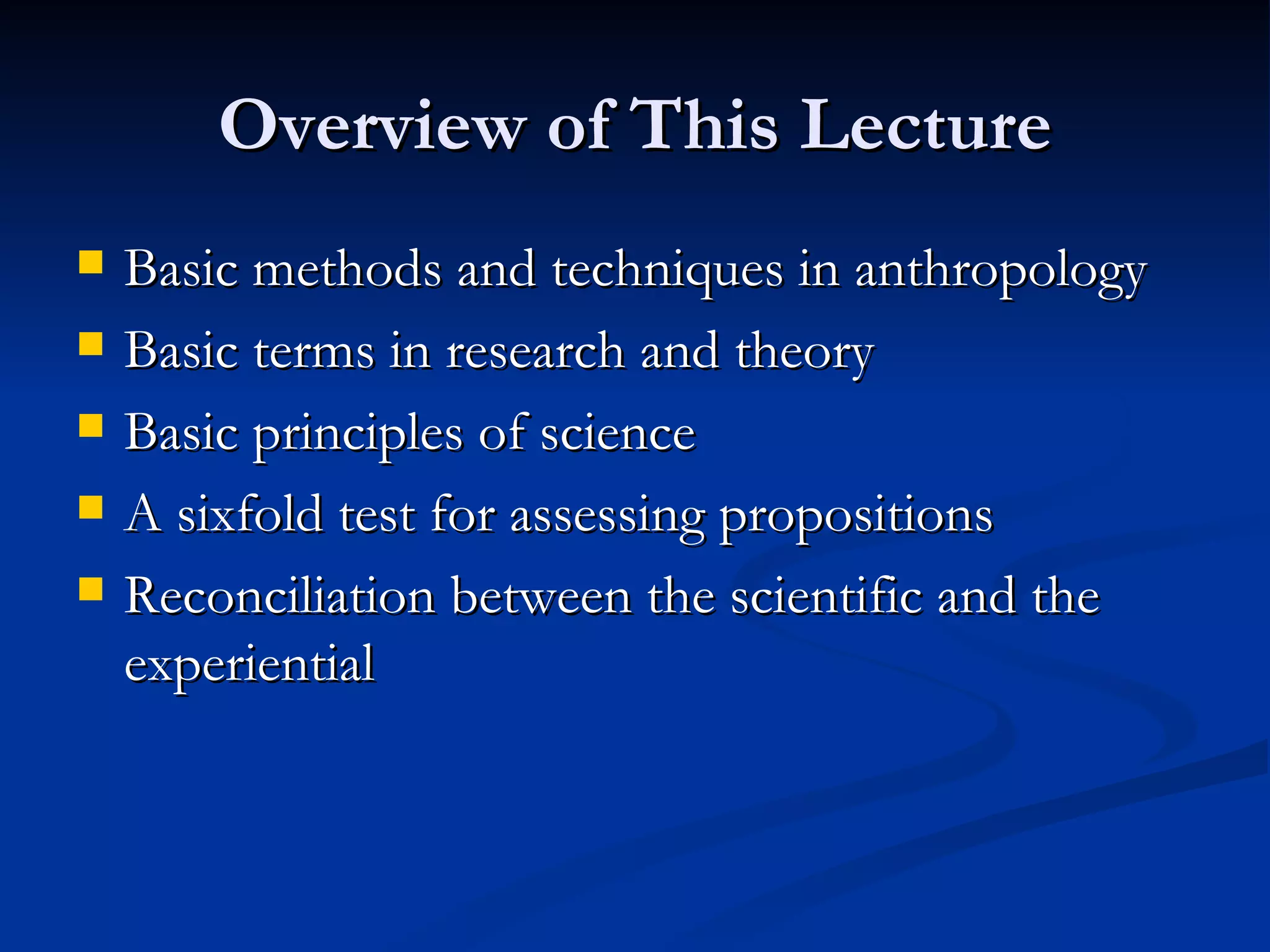 Anthropological Research and Theory | PPT
