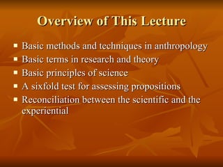 Anthropological Research and Techniques | PPT