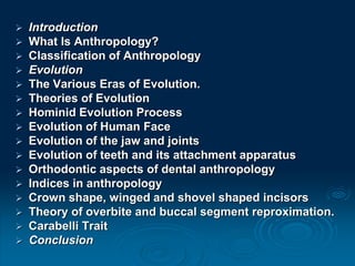 Overbite Evolution In Humans Anthropological concepts of clinical orthodontics | PPT