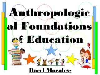 Anthropologic
al Foundations
of Education
Racel Morales-
 