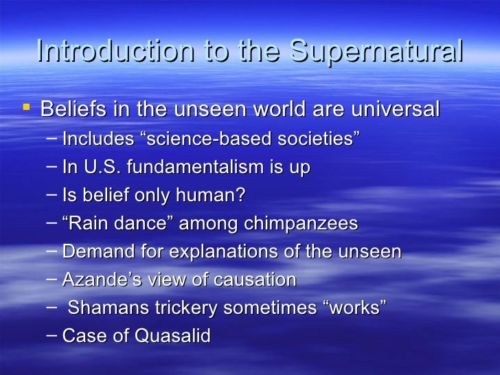 Anthropology of the Supernatural