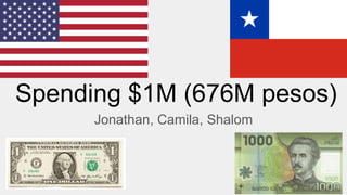 Spending $1M (676M pesos)
Jonathan, Camila, Shalom
 