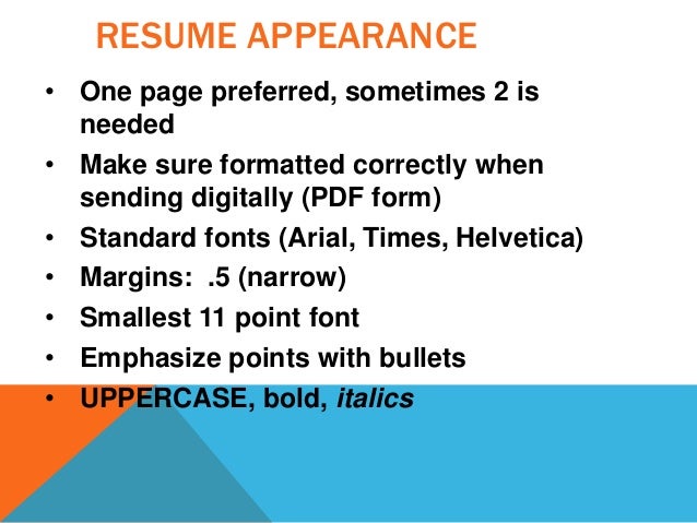 Smallest You Can Make Your Resume Font Smallest You Can Make Your Resume Font