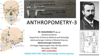 Human Anthropometry class 3 notes Dr Somashekar C.pptx | Science