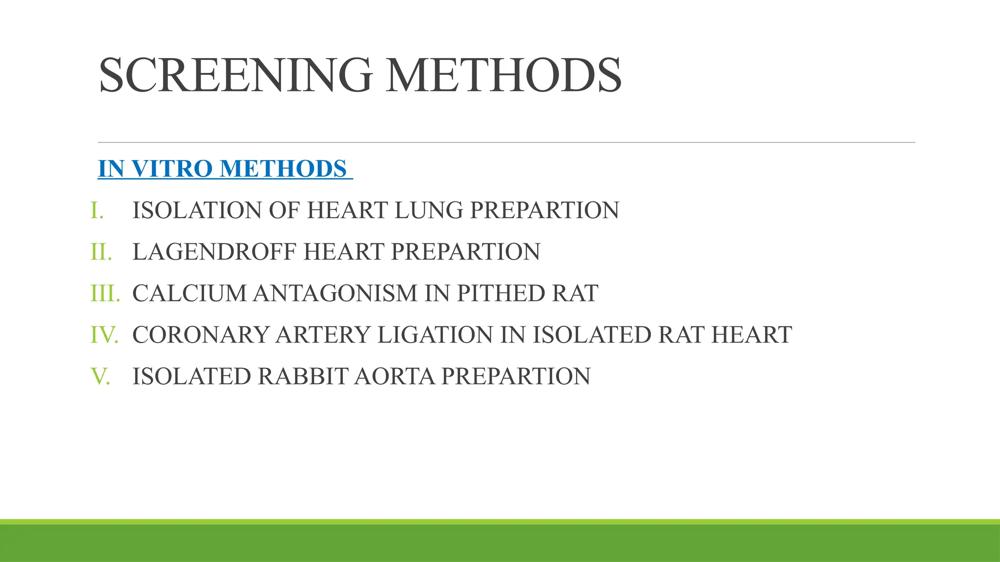 PRE CLINICAL SCREENING METHOD OF ANTI ANGINAL DRUGS | PPTX