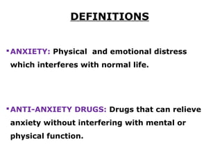 Anti anxiety drugs | PPT
