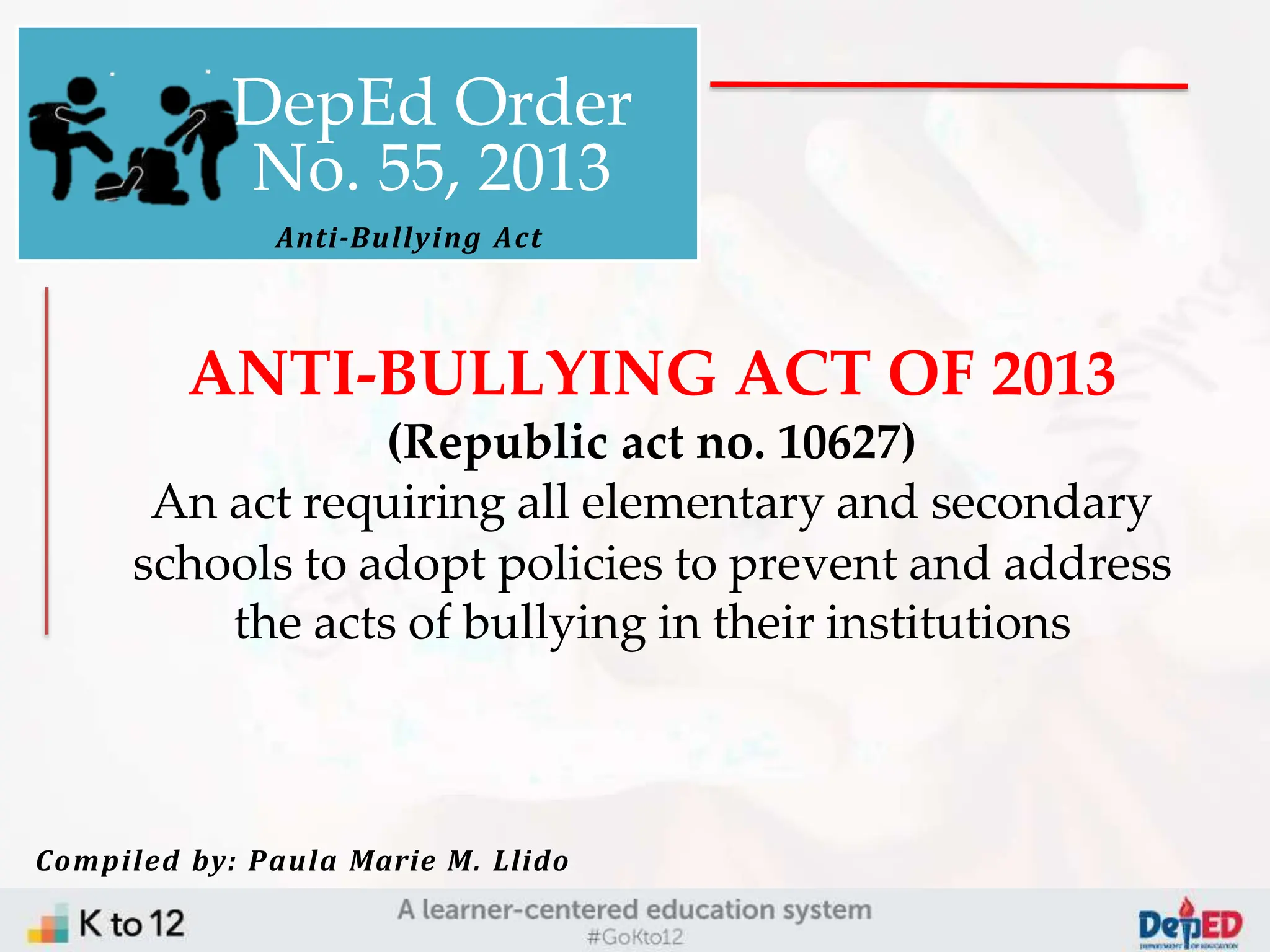 anti-bullying-CHILD PROTECTION PROGRAM DEPED | PPTX