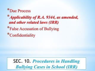 Anti bullying Act 2013 & DO no. 40 s. 2012