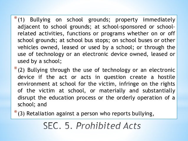 Anti Bullying Act 13 Do No 40 S 12 Anti Bullying Act 13 Do No 40 S 12