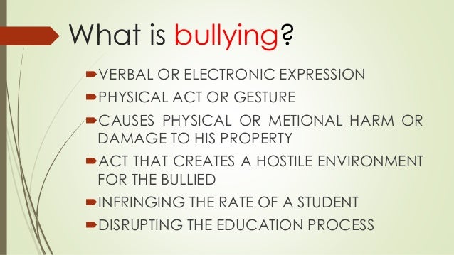 cause and effect of anti bullying act of 2013