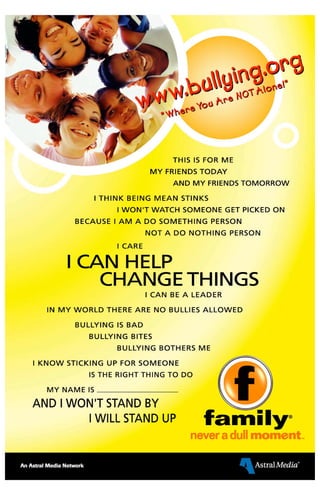 Anti bullying pledge-poster