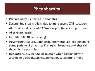 Phenobarbitol Rash Anti-convulsants and its side affect and mechanism of action | PPTX