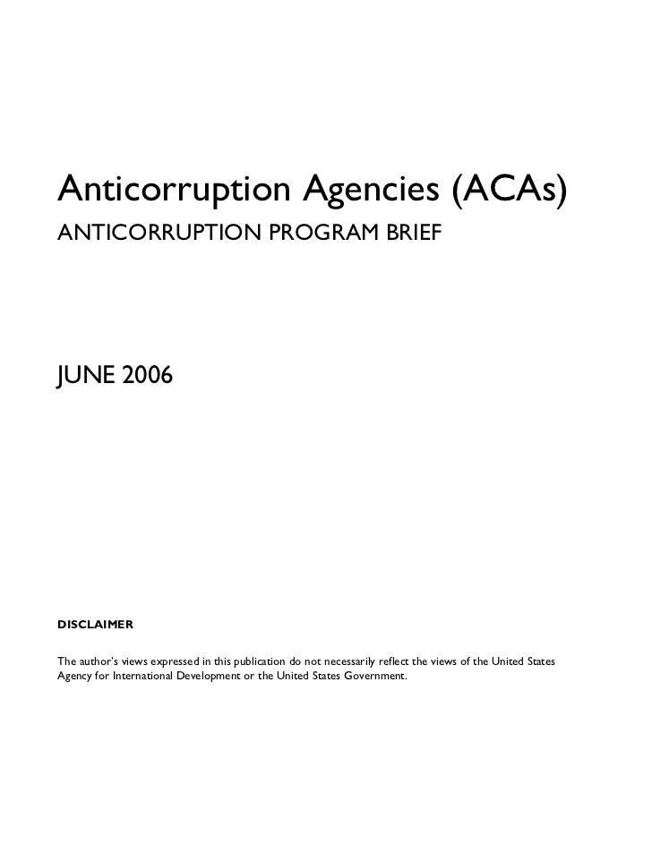 Anti corruption agencies - purpose, pitfalls, success factors Slide 2