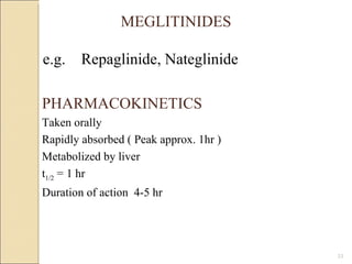 Meglitinides Examples Anti diabetics | PPT