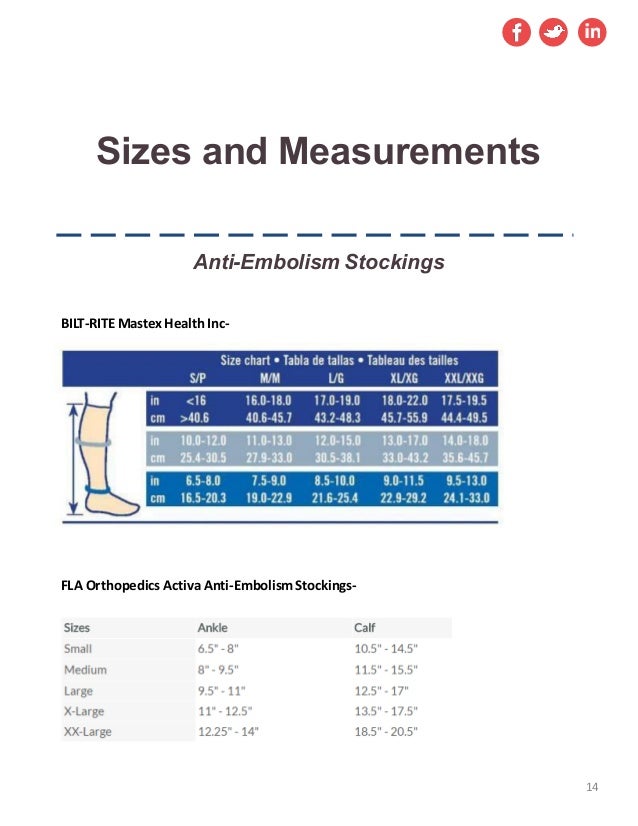 Covidien Ted Hose Size Chart