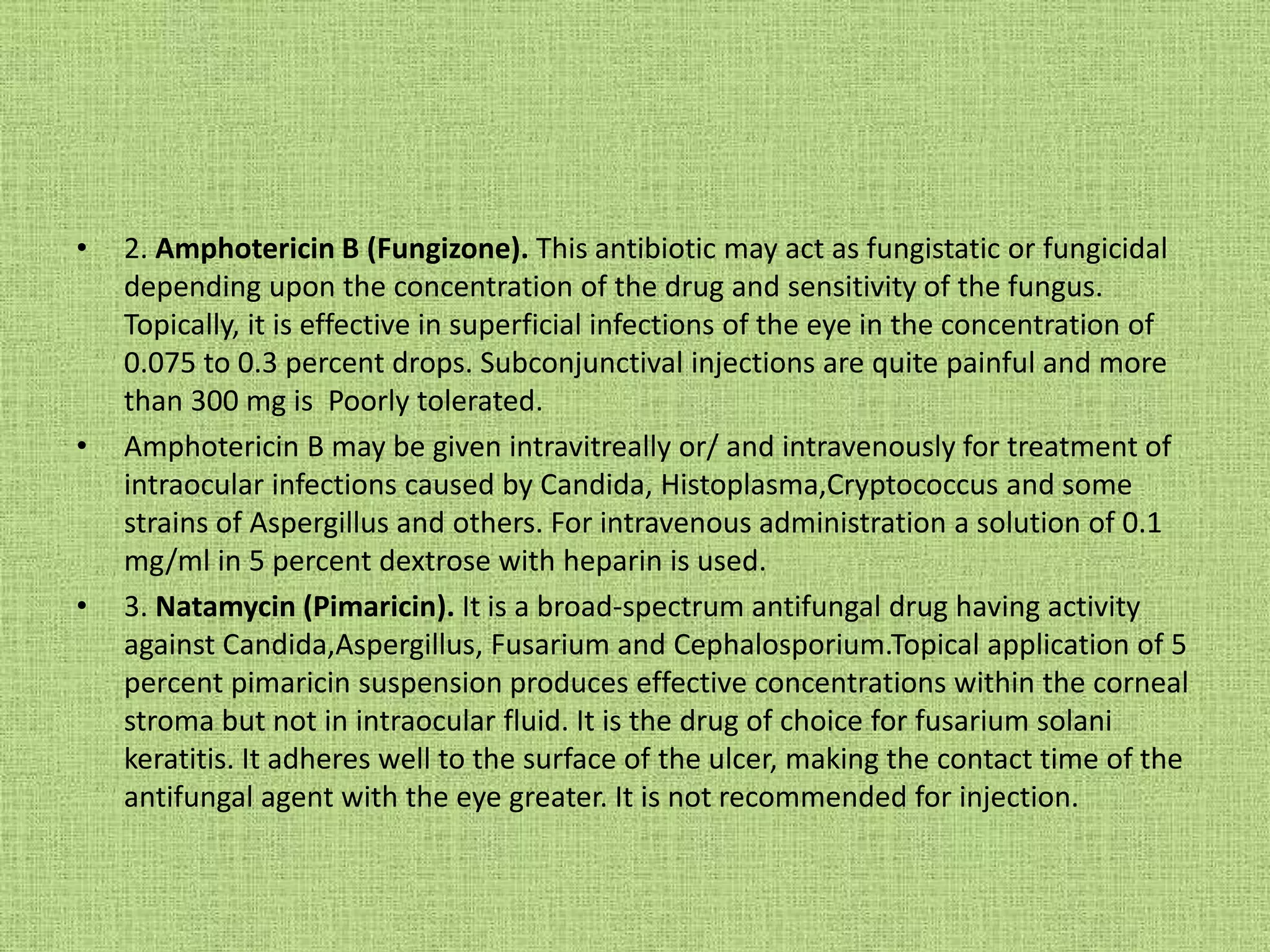 Fungizone Injection ocular pharmacology anti viral and anti fungal | PPTX