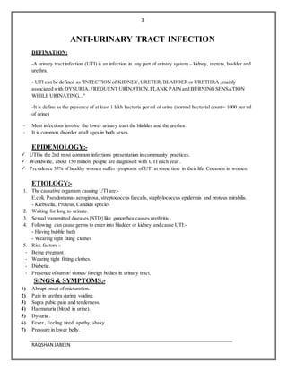 URINARY TRACK INFECTION - DOC | PDF