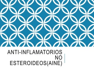 ANTI-INFLAMATORIOS
NO
ESTEROIDEOS(AINE)
 
