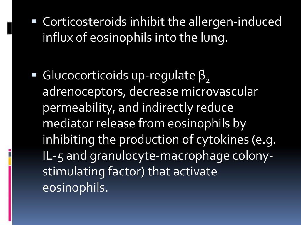 Corticosteroids inhibit the allergeninduced