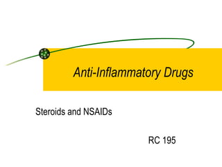 Anti-Inflammatory Drugs

Steroids and NSAIDs

                       RC 195
 