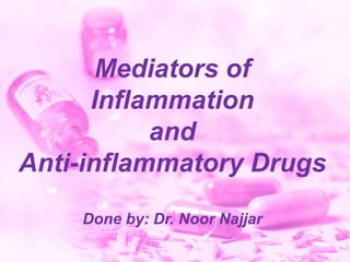 Mediators of
Inflammation
and
Anti-inflammatory Drugs
Done by: Dr. Noor Najjar
 