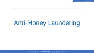 Anti-Money Laundering
Gunjan Brijwani| +91 9834656901| gunjan@asbsca.co.in
Private and confidential
 