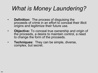What is the meaning of money laundering deals