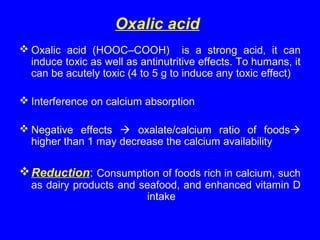 Anti nutritional factors and toxins in food- krishnegowda | PPT