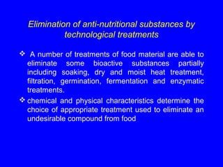 Anti nutritional factors and toxins in food- krishnegowda | PPT