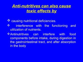 Anti nutritional factors and toxins in food- krishnegowda | PPT