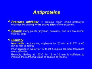 Anti nutritional factors and toxins in food- krishnegowda | PPT