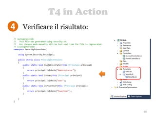 T4 in Action
60
Verificare il risultato:4
 