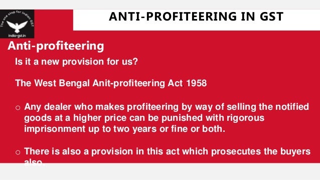 Anti Profiteering In Gst