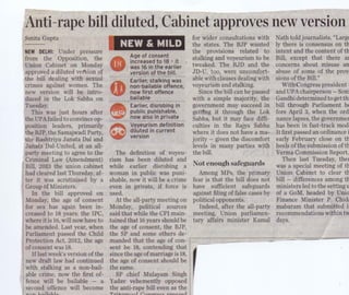 Anti rape bill diluted, cabinet approves new version