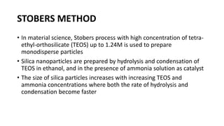 Stober Process Structure Anti-Soiling Coating of Solar Panels to Increase their Efficiency | PPTX