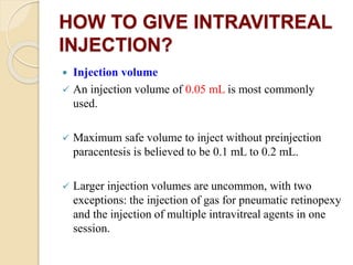 Maximum Injection Volumes Anti vegf' s in Ophthalmology | PPTX