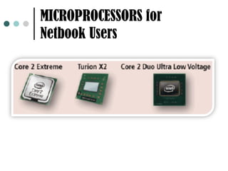 MICROPROCESSORS for
Netbook Users
 