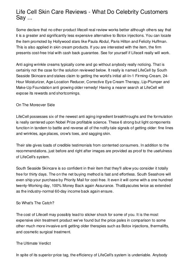 lifecell skin reviews