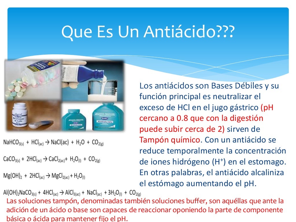 Antiacidos y balance del pH en el estomago