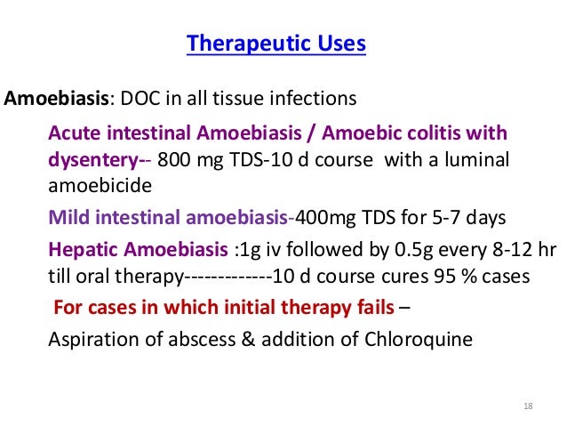 Chloroquine Dose In Amoebic Liver Abscess