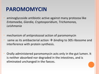 Paramycin Antiamoebic and antiprotozoal drugs | PPT